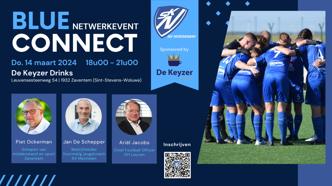 SK Nossegem nodigt alle Zaventemse handelaars en ondernemers uit op het 1ste netwerkevent B2B Blue Connect