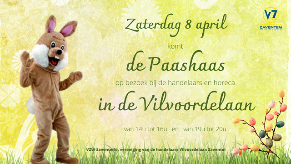 De Paashaas op bezoek in de Vilvoordelaan!